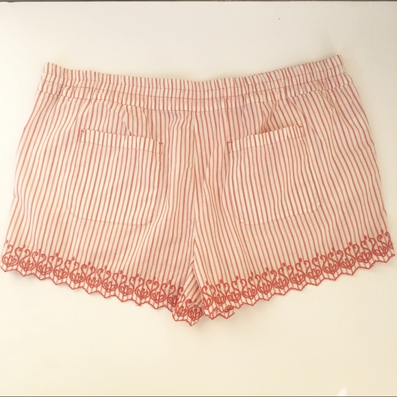 NWT Loft Outlet Striped White Salmon Running Short - Picture 2 of 2